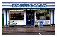 Kaffesalonen, som dens facade s ud fr ombygningen